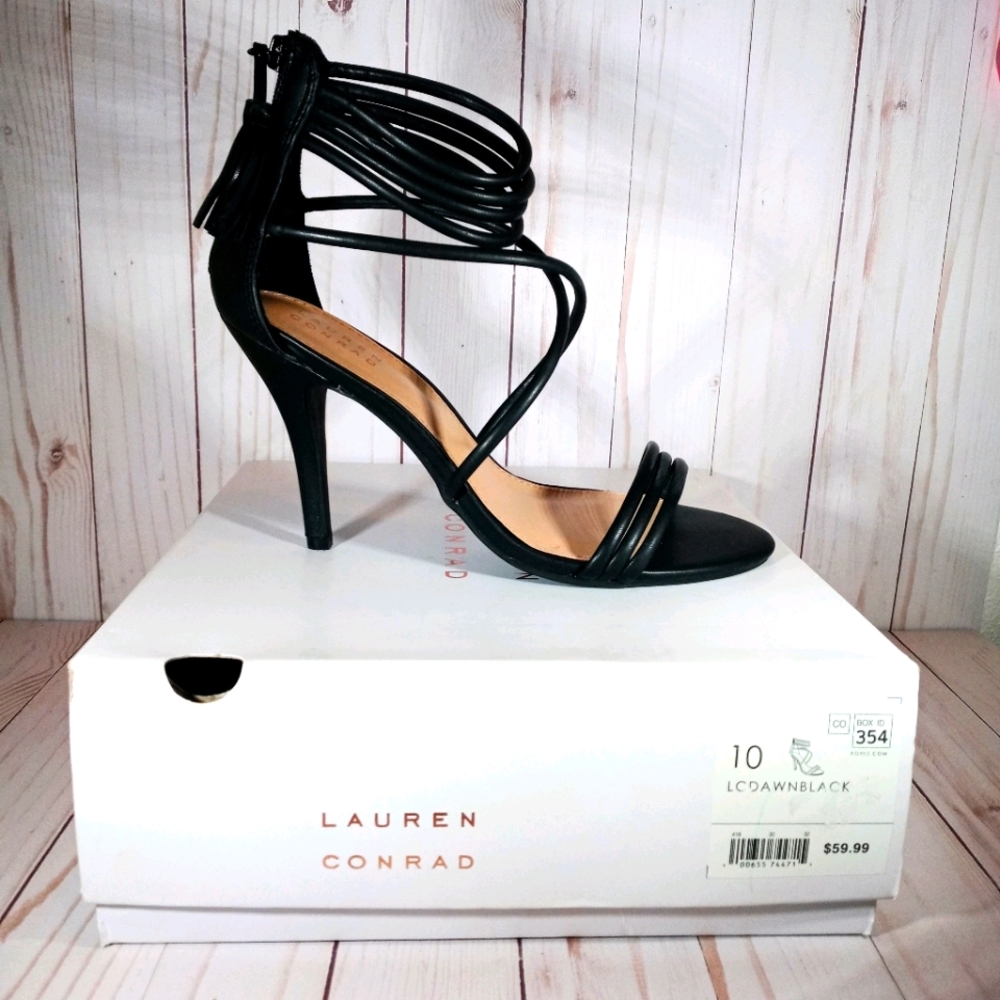 Lauren Conrad Dawn Black Strappy Heel